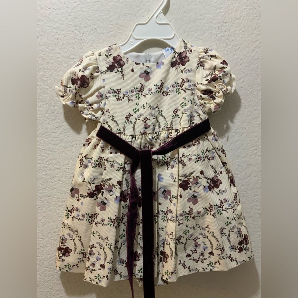 New Luli & me  red matching set  Floral Infant Dress 12 M
